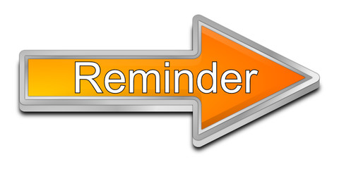 Reminder Arrow Button - 3D illustration