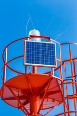 lighthouse powered by solar panel
