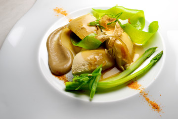 foie pie with vegetables