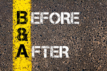 Concept image of Business Acronym BA Before and After