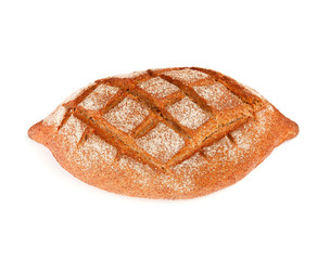 bread with bran isolated on white background
