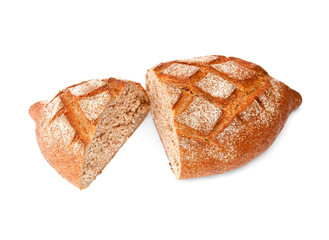 bread with bran isolated on white background
