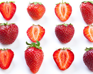 Beautiful strawberries isolated on white