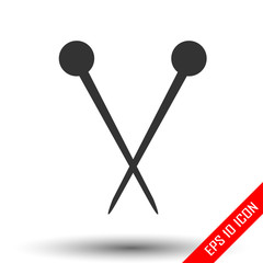 Hair pins icon. Simple flat logo of hair pins isolated on white background. Vector illustration.