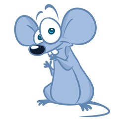 Little gray mouse cartoon illustration isolated image animal character 
