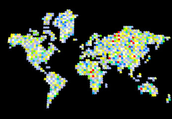 Mappa 3D Terra con puzzle colorati