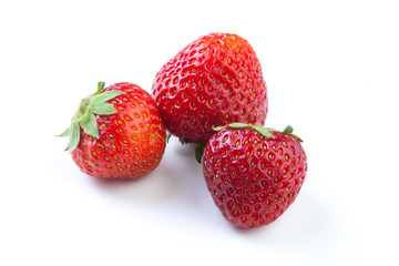 Beautiful strawberries isolated on white