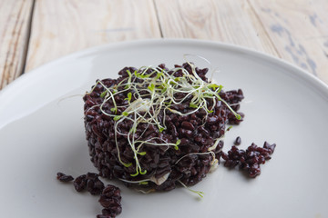 Rice black with germinated
