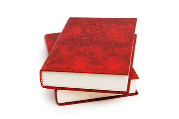 Red cover book isolated on the white background