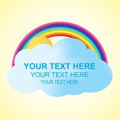 Cloud and Rainbow with Text Space, abstract vector background