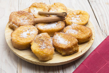 French toasts. Traditional Spanish torrijas