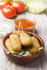 cod fish croquettes on dish