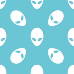 Universal vector alien heads seamless patterns.