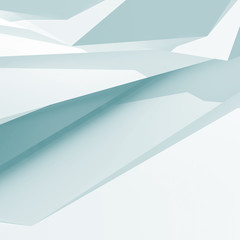 Chaotic polygonal pattern, blue square 3d