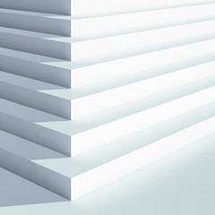  White stairs with blue shadow, 3d render
