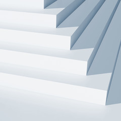 Abstract 3d background, empty white stairs
