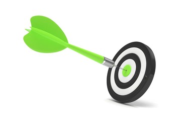 arrow darts in target. 3d rendering.