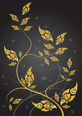 leaf of thai tradition vector