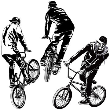 Set of BMX Bikers