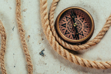 Compass on a gray gradient background