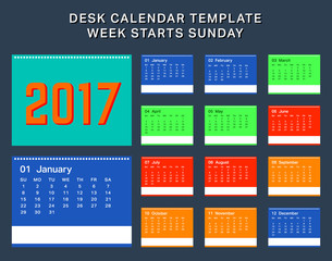 2017 template calendar