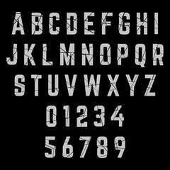 Alphabet broken font