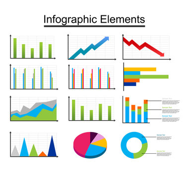 Graphs infographic elements.
