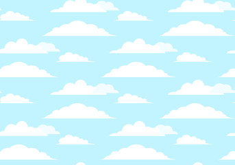 Flat Seamless texture of sky with clouds. Vector element for you