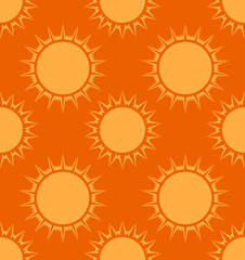 Seamless texture with the sun. Vector background for your creativity
