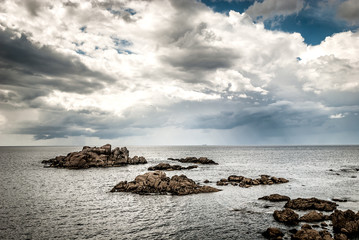 Atlantic coast od northern Spain with sea and clouds.