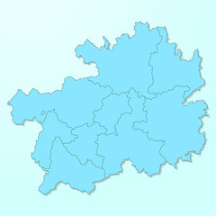 Obraz premium Guizhou blue map on degraded background vector