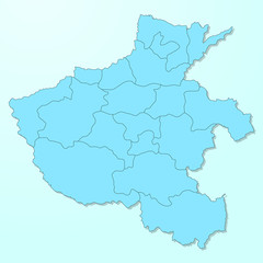 Henan blue map on degraded background vector