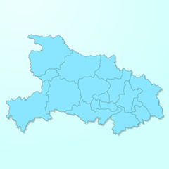 Hubei blue map on degraded background vector