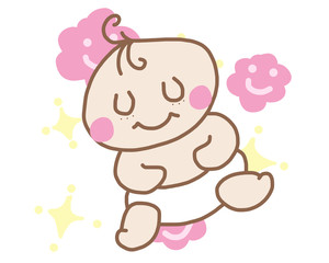 健康な赤ちゃんのイメージ / 育児のイラスト素材
