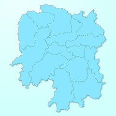 Hunan blue map on degraded background vector