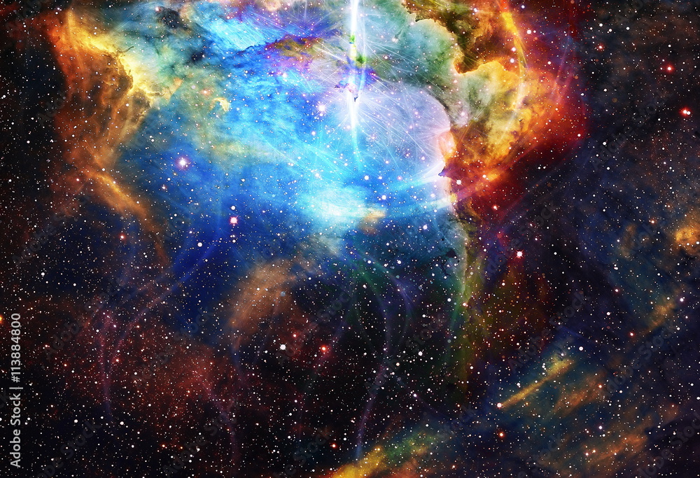 Poster Cosmos and fractal effect, computer collage. Elements of this image furnished by NASA.