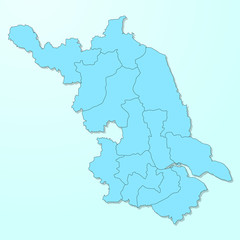 Fototapeta na wymiar Jiangsu blue map on degraded background vector