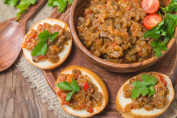 eggplant caviar top view