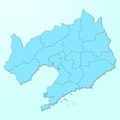 Liaoning blue map on degraded background vector