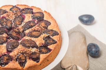 Plum cake closeup
