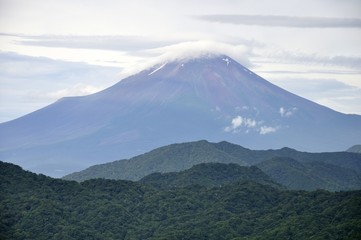 Naklejka na ściany i meble 大室山からの夏の富士山