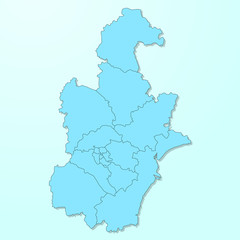 Tianjin blue map on degraded background vector