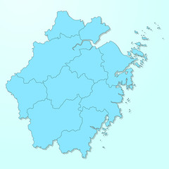 Zhejiang blue map on degraded background vector