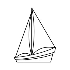 Small yacht icon, outline style