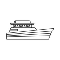 Great powerboat icon, outline style