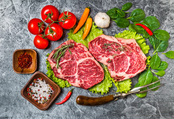 Raw fresh marbled meat Steak