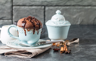 Chocolate souffle with   