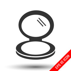 Pocket mirror icon. Little mirror sign. Simple flat logo of mirror on white background. Vector illustration.