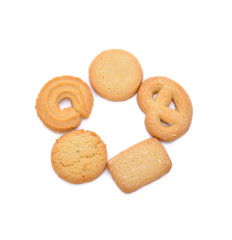 butter cookie isolated on white background