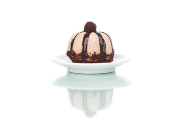 tasty chocolate cupcake, isolated on white